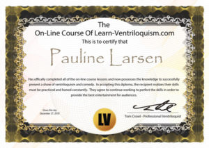 Learn-Ventriloquism Course Graduate diploma sample